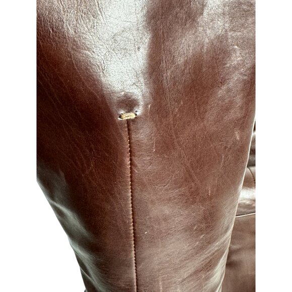 COSTUME NATIONALE UNIQUE VNT LEATHER/WOOD WEDGE BROWN BOOTS FALL Y2K EU36 - Picture 9 of 15